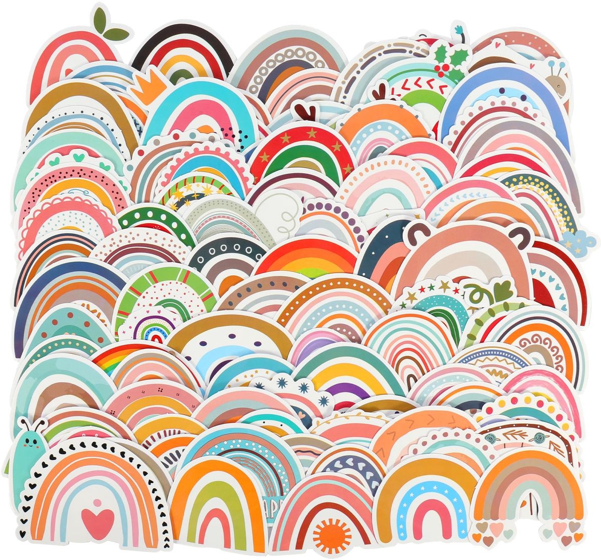 IMPERATORIS® 100 kleurrijke stickers Scrapbook Stickers voor Bullet/Bujo/Junk Journal - Planner/Laptop/Telefoon/Agenda Sticker - Voor Volwassenen en Kinderen