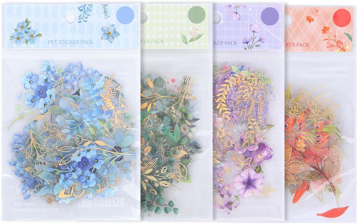 IMPERATORIS® 160 bloemenstickers Scrapbook Stickers voor Bullet/Bujo/Junk Journal - Planner/Laptop/Telefoon/Agenda Sticker - Voor Volwassenen en Kinderen