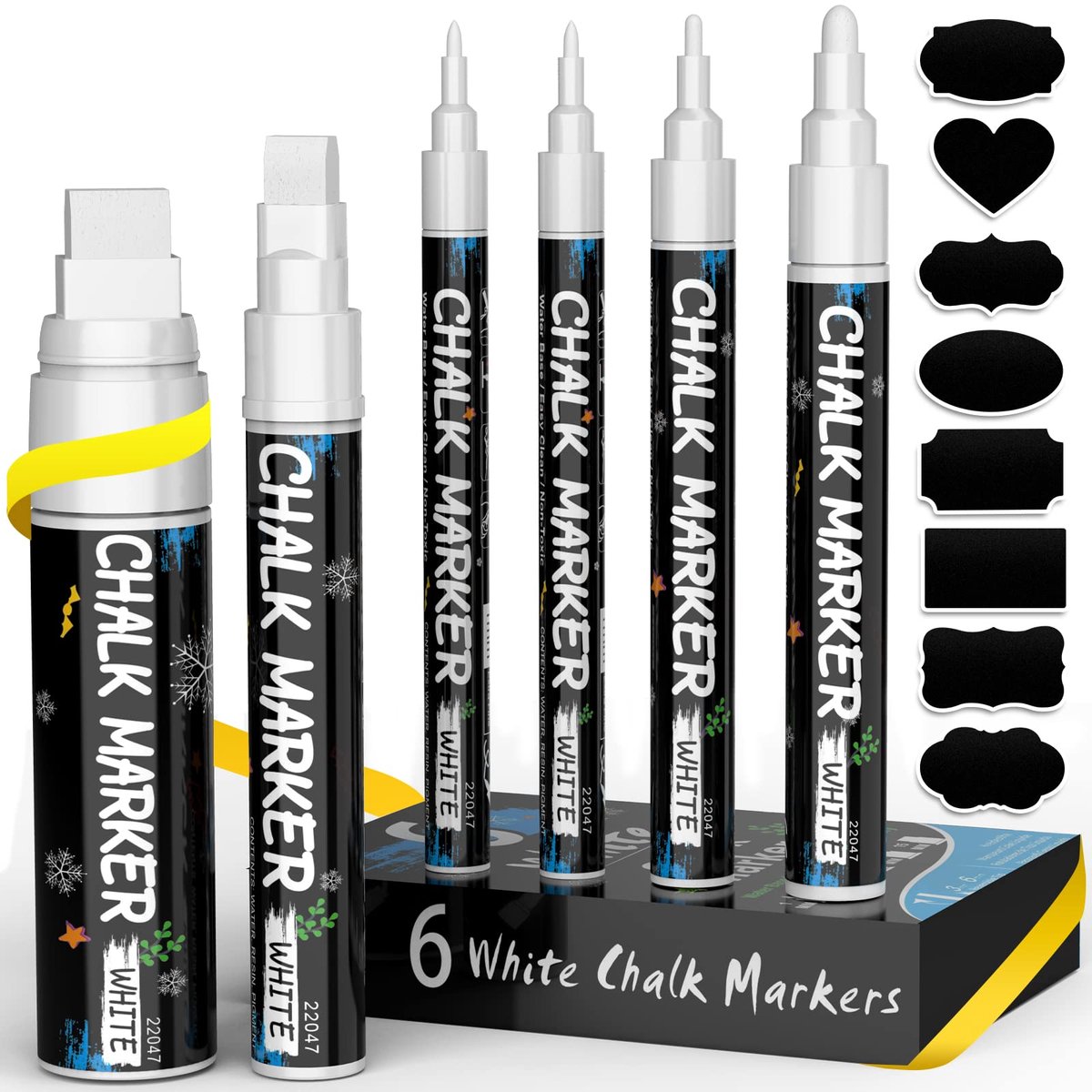 IMPERATORIS® Krijtstiften Wit - Raamstiften - Krijtstift Markers voor Krijtbord & Raam - Whiteboard Stiften - Whiteboardmarkers – Glasstiften - voor Het Schrijven op Ruiten, Glas, Spiegels - 6 Stuks