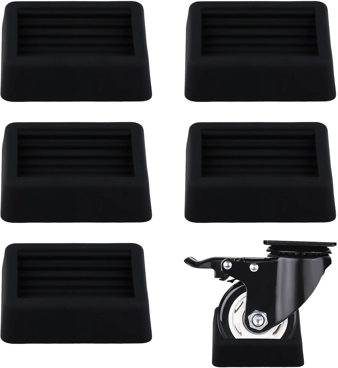 IMPERATORIS® Meubelonderzetter 5 stuks - Zwart - Vloerbescherming - Viltjes - Bankonderzetter - Stoelpootdoppen - Stoel Onderzetter