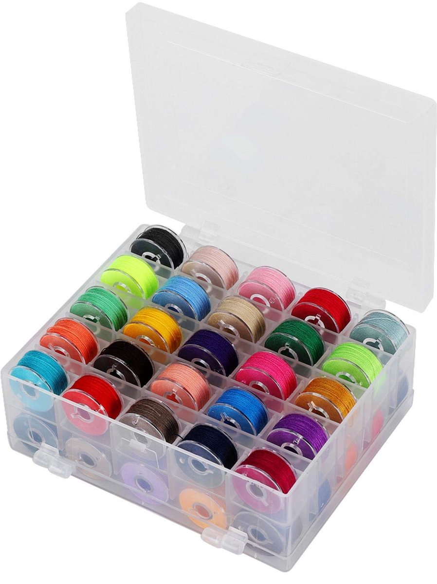 IMPERATORIS® Naaigaren voor Naaimachine – Naaigaren Set / Naai Garen – Garen Set in Naaigarenbox – Naaigaren Box / Doos – Naaigaren Kit – Complete Naai Set - Set van 50 kleurrijke spoelen