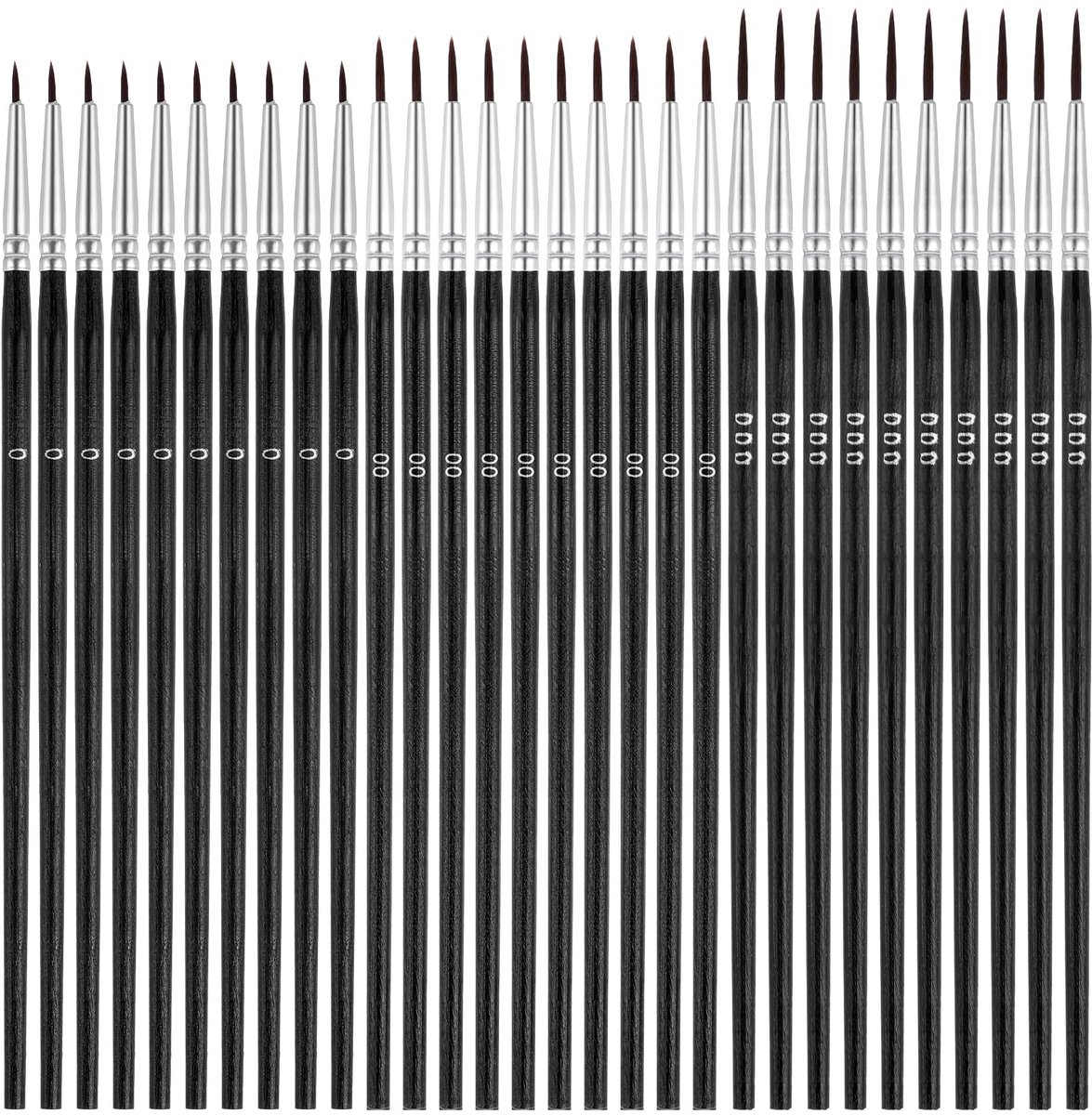 IMPERATORIS® Penselen/Penselenset Schilderen/Verven - 30 verfkwasten - Kwasten voor Waterverf, Olieverf, Schnink en Acrylverf