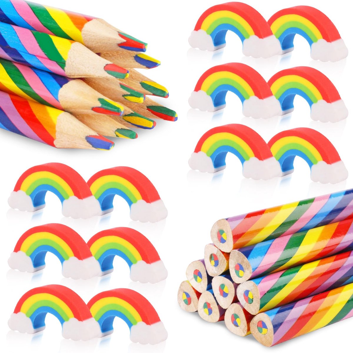 IMPERATORIS® Regenboogpotloden - Regenboog Kleurpotloden Set - Geweldig voor Kunst, Tekenen, Kleuren, Schetsen - 24 regenboog kleurpotloden Stuks