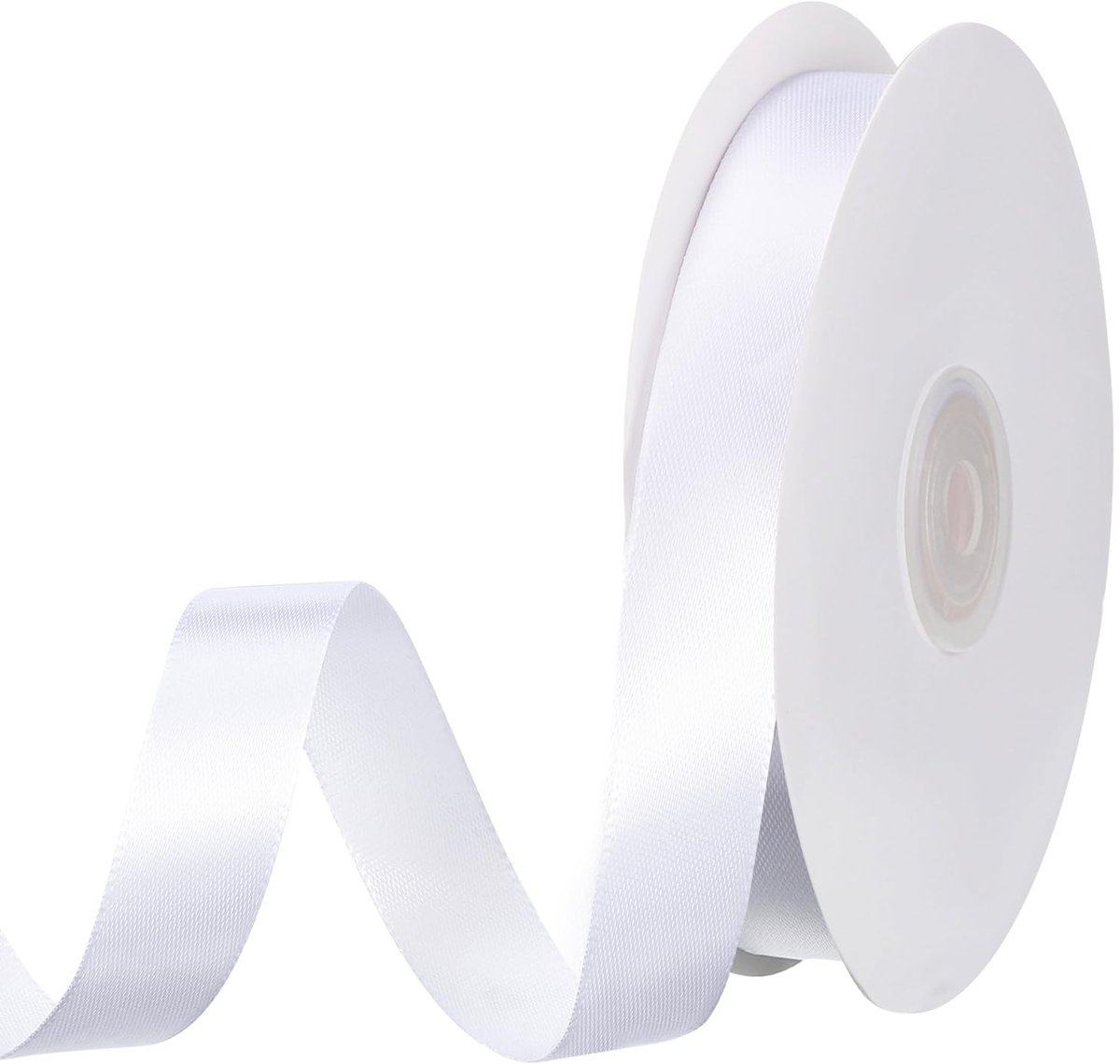 IMPERATORIS® Satijn/Cadeau Lint 15mm - Satijnlint - wit - Rol van 50m