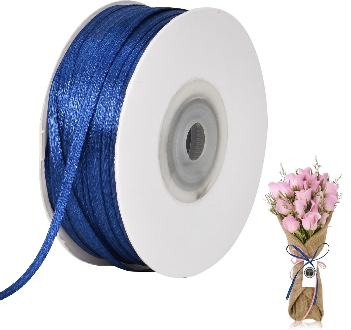 IMPERATORIS® Satijn/Cadeau Lint 3mm - Satijnlint - Blauw - Rol van 91m