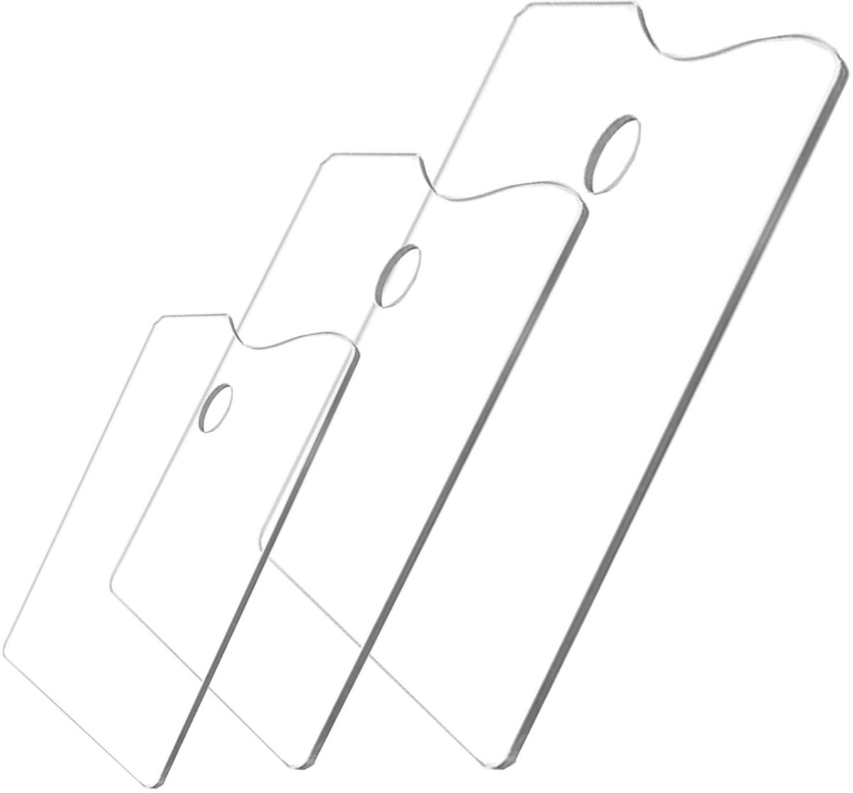 IMPERATORIS® Schilderspalet Kunststof Transparant – Verfpalet / Palet voor Schilderen – Verf Mengpalet – Voor Volwassenen en Kinderen – 3 Paletten