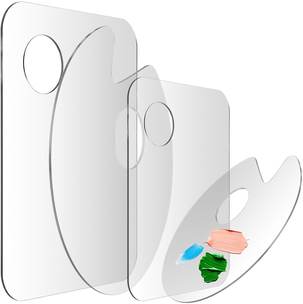 IMPERATORIS® Schilderspalet Kunststof Transparant – Verfpalet / Palet voor Schilderen – Verf Mengpalet – Voor Volwassenen en Kinderen – 4 Paletten