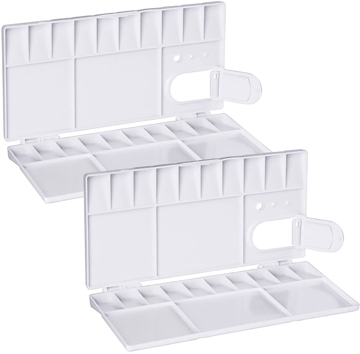 IMPERATORIS® Schilderspalet Kunststof met 25 Rasters – Verfpalet / Palet voor Schilderen – Verf Mengpalet – Voor Volwassenen en Kinderen – 2 Paletten