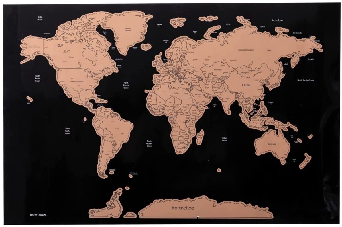 IMPERATORIS® Scratch Wereldkaart/World map - Kraskaart - Krasmap - Engels - 43 x 43 cm