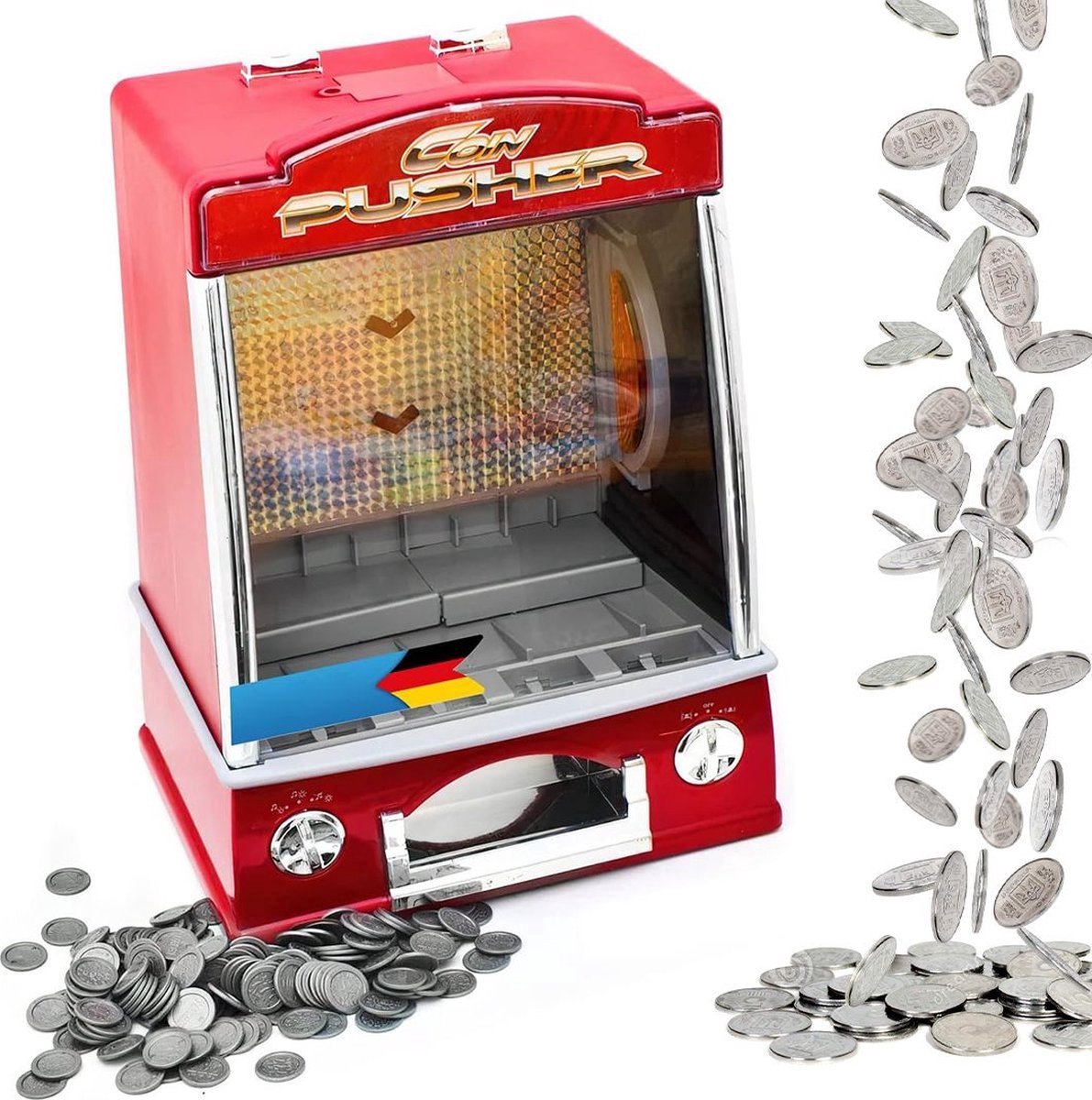 Imperatoris - Rood - Coin Pusher - Muntenschuiver Kermis met Casino Geluid & Lichteffecten