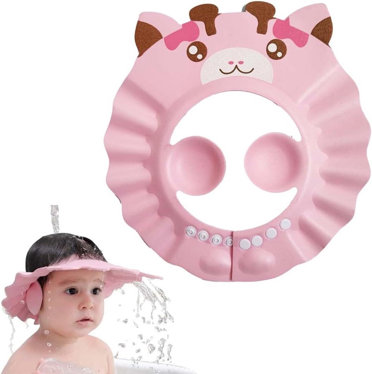 1 stuk verstelbare douchemuts voor kinderen - Oorbescherming en haarwasbescherming