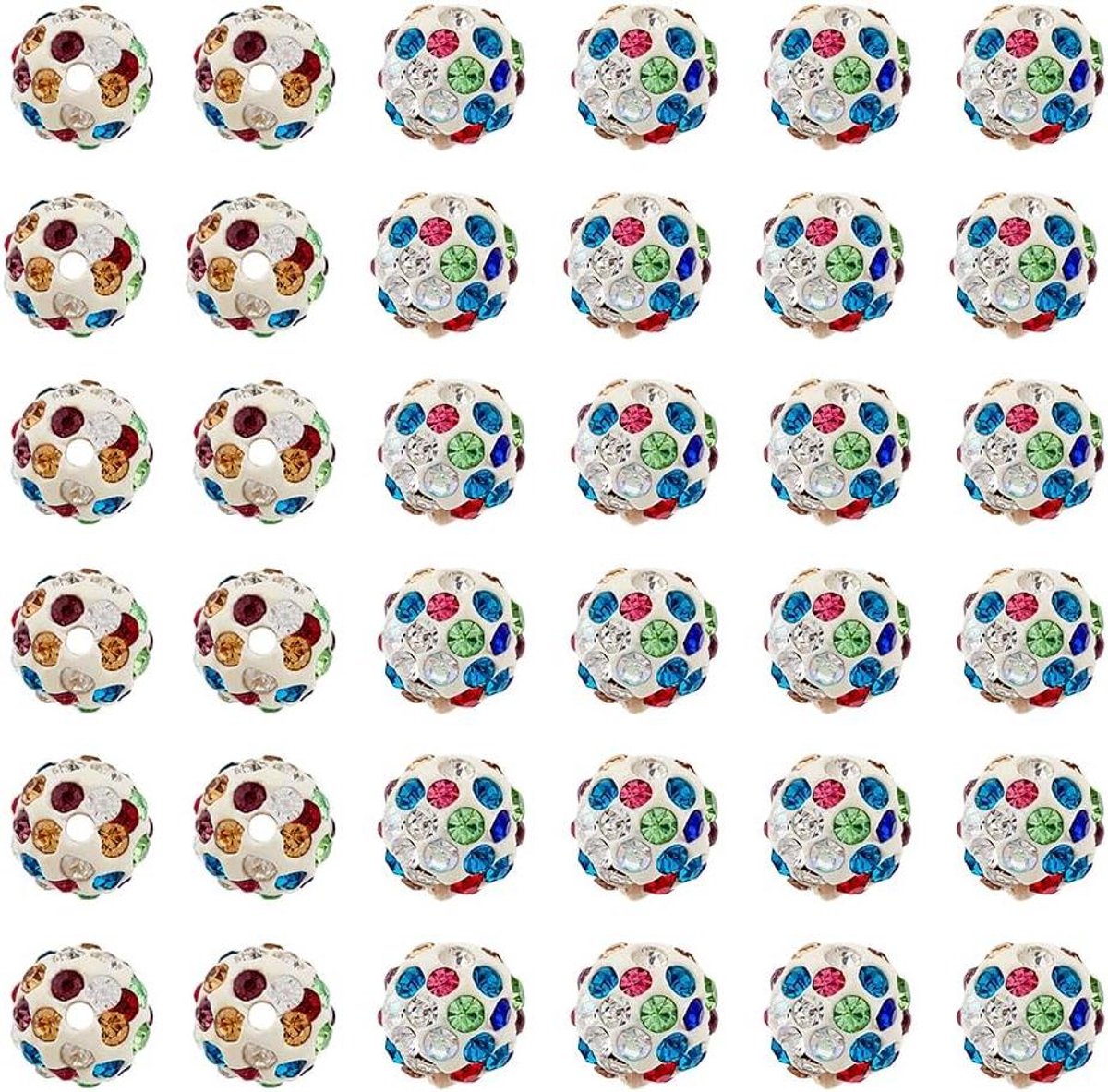 120 stuks glazen strass kralen 9 ~ 10 mm diameter - Decoratie voor pen klei kristallen kralen - Ronde bling snuisterij voor armband kralen kettingen oorbellen hangers