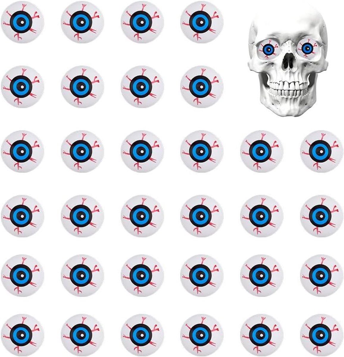 40 stuks Halloween oogbal kunststof oogbal 33 mm griezelig realistische holle oogbal vulling accessoires decoratie ogen horror accessoires
