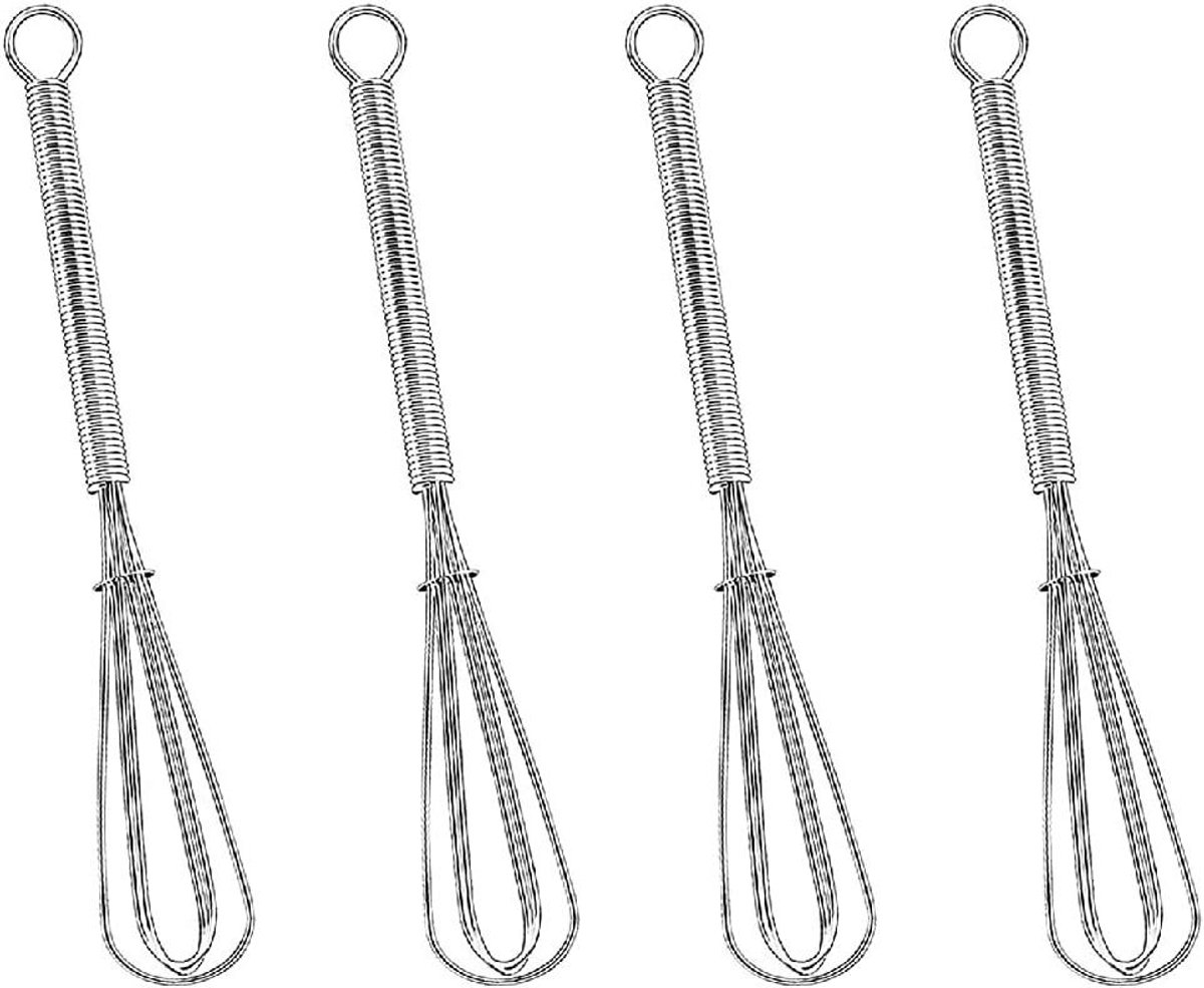 Mini-Gardes Set van 4 Roestvrij Staal - Voor Professioneel Roeren, Opkloppen en Opschuimen van Eieren