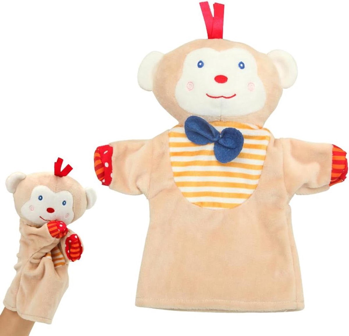 Pluche handpop schattig dier voor babys en kinderen poppenschool theater shows - Aap