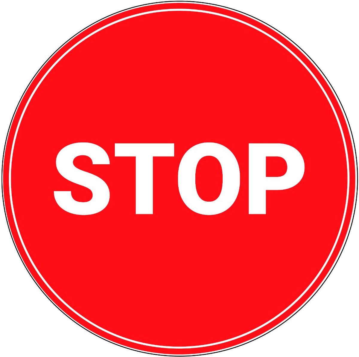 Stop sticker 10cm - Hier stoppen sticker - Verbodssticker - Sticker voor binnen en buiten
