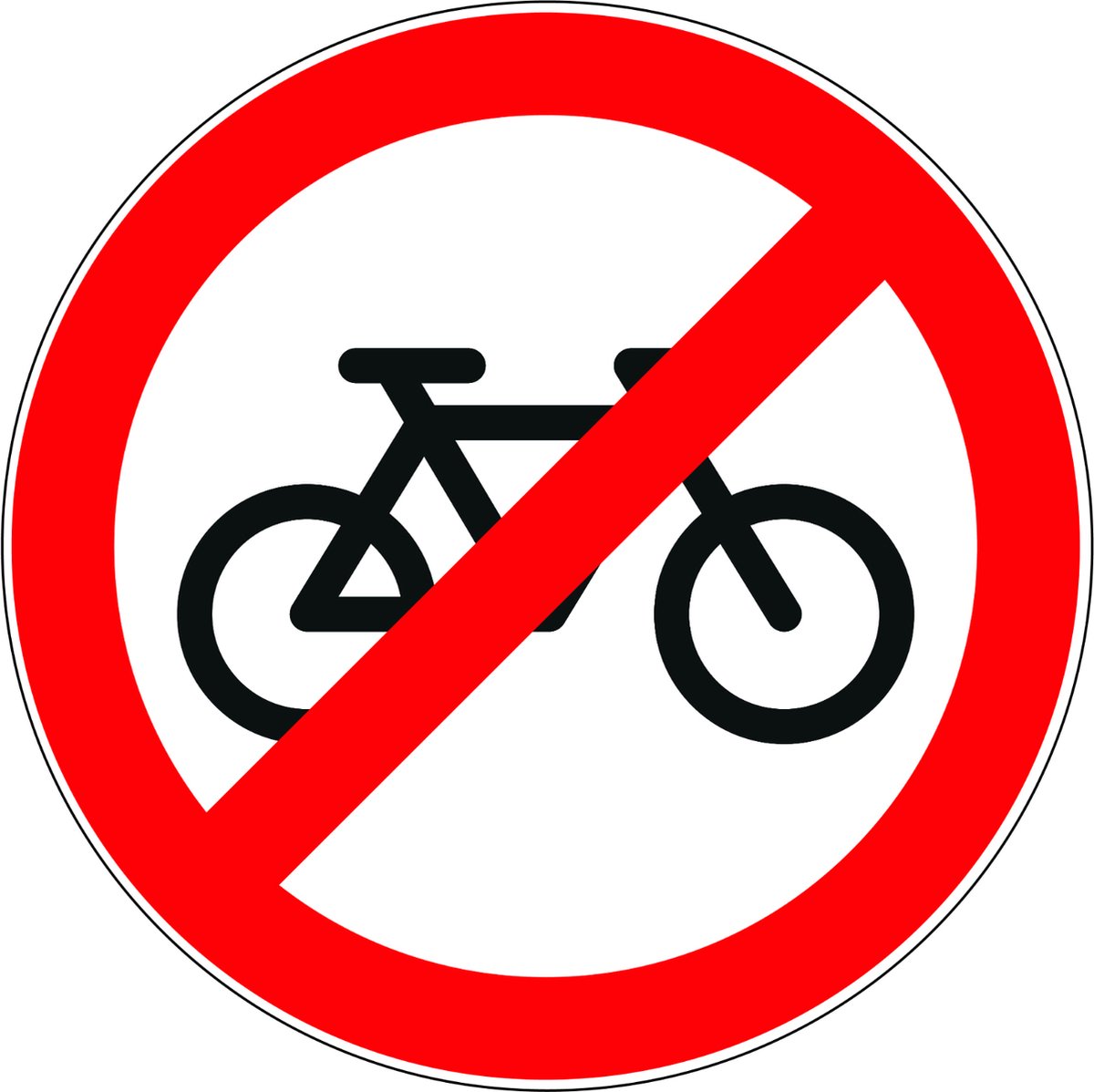 Verboden fietsen te plaatsen sticker 30cm - Sticker verboden voor fietsen Sticker geen fietsen - Verbodssticker - Parkeerverbod stickers - Sticker voor binnen en buiten