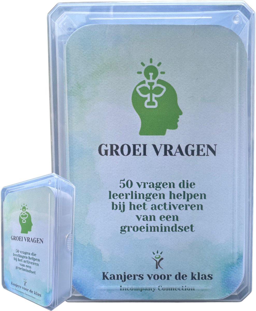 Groei vragen - 50 vragen voor school en leraar - Groeimindset, zelfvertrouwen & plezier in leren - Schoolspullen voor docent - van Incompany Connection