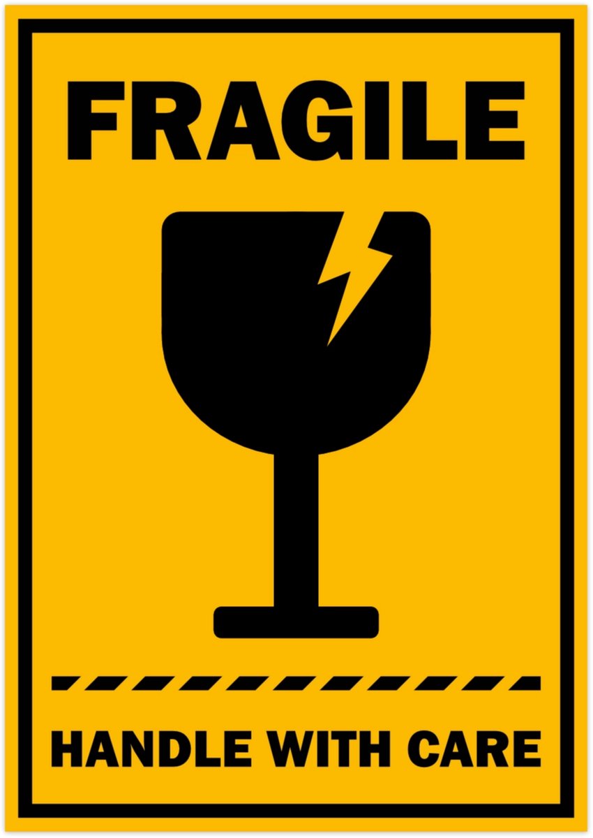 Fragile Stickers - Breekbaar Stickers - 50 stuks