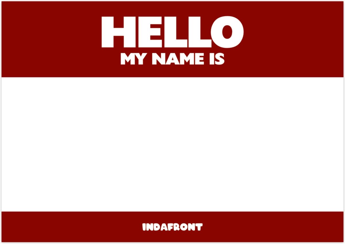 Hello My Name is Stickers - Bordeaux Rood - 50 Stuks