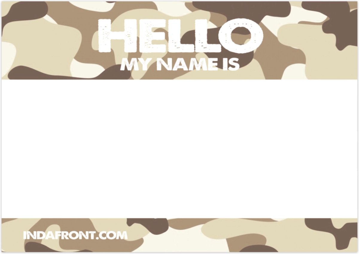Hello My Name is Stickers - Camouflage Woestijn - 50 stuks