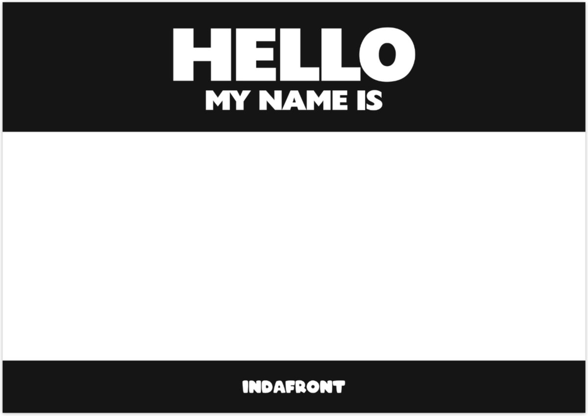 Hello My Name is Stickers - Zwart - 50 stuks