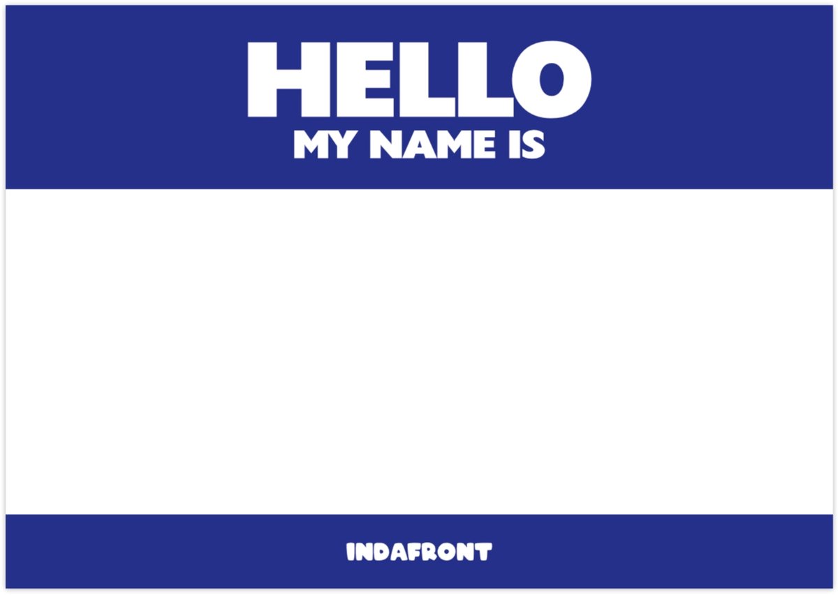 Hello My Name is Stickers Vinyl Blauw - 50 stuks