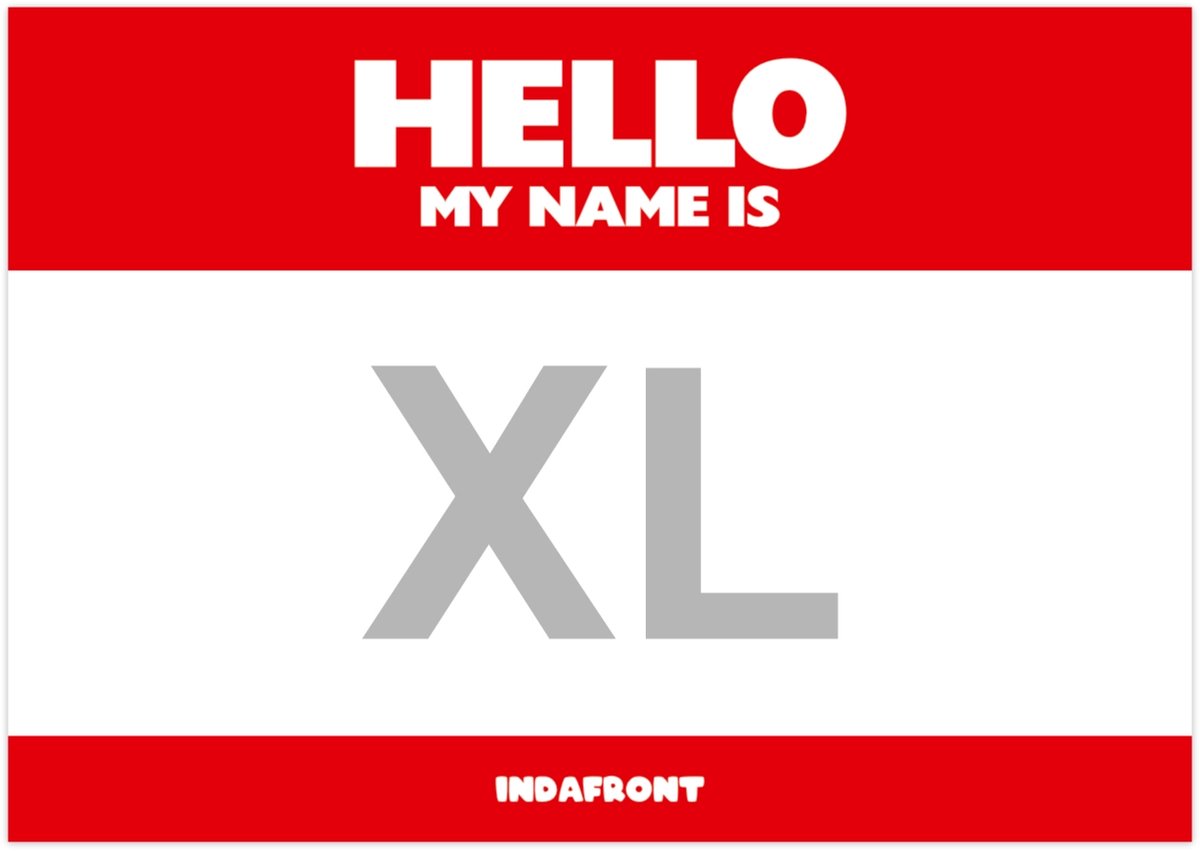 Hello My Name is Stickers XL Rood (A5) - 50 stuks