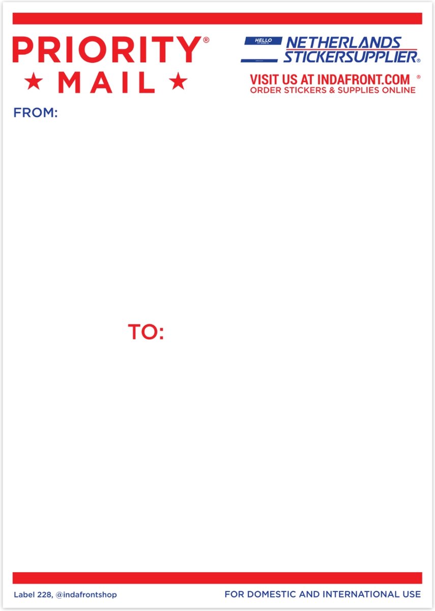 Priority Mail Stickers - 50 stuks