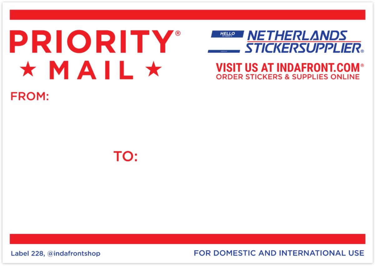 Priority Mail Stickers - 50 stuks