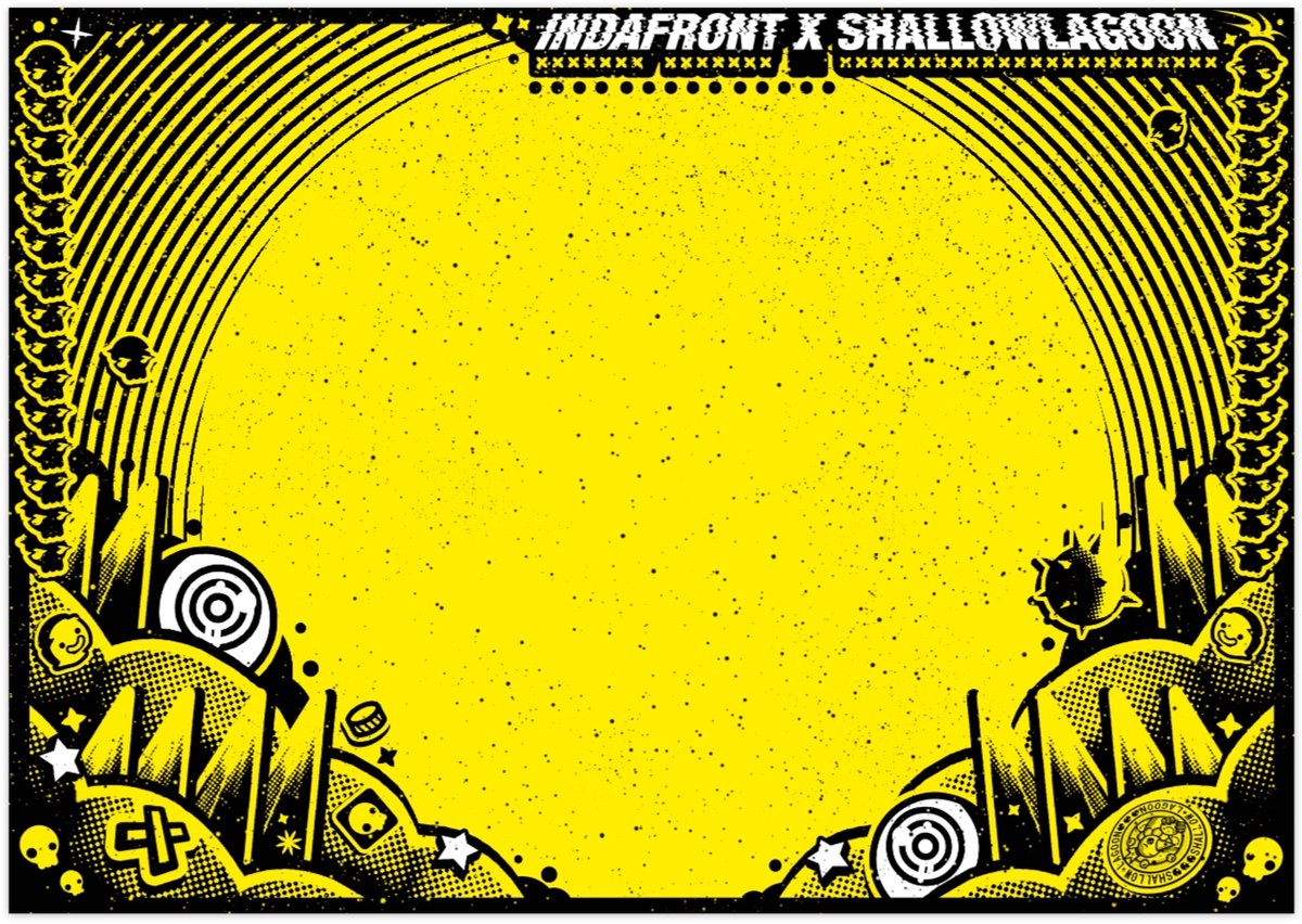 Shallow Lagoon x Indafront Yellow Stickers - 50 stuks