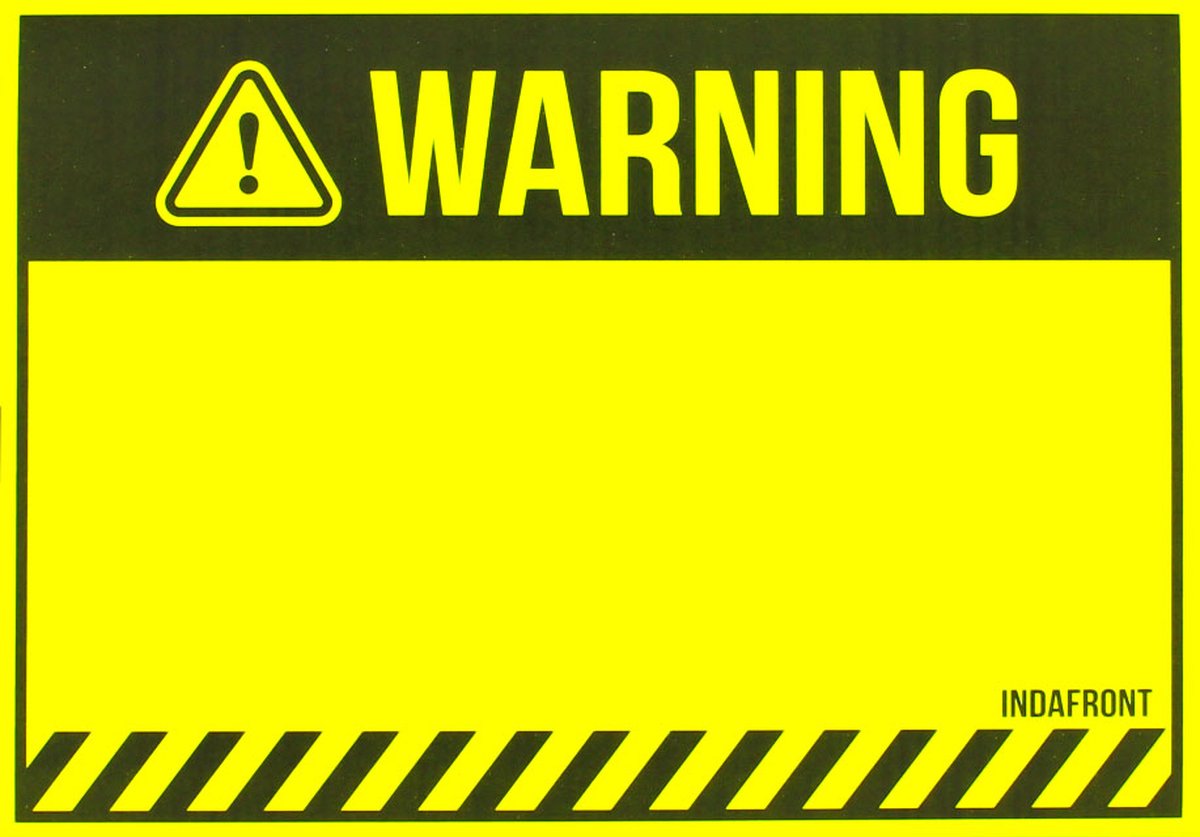 Warning Stickers - Beschrijfbaar - 50 stuks