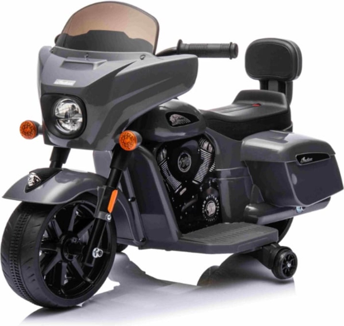 Indian motorcycle 6V - Indian Chieftain 6V - Indian Chieftain motorcycle 6V - motorbike met zijwielen - grijs