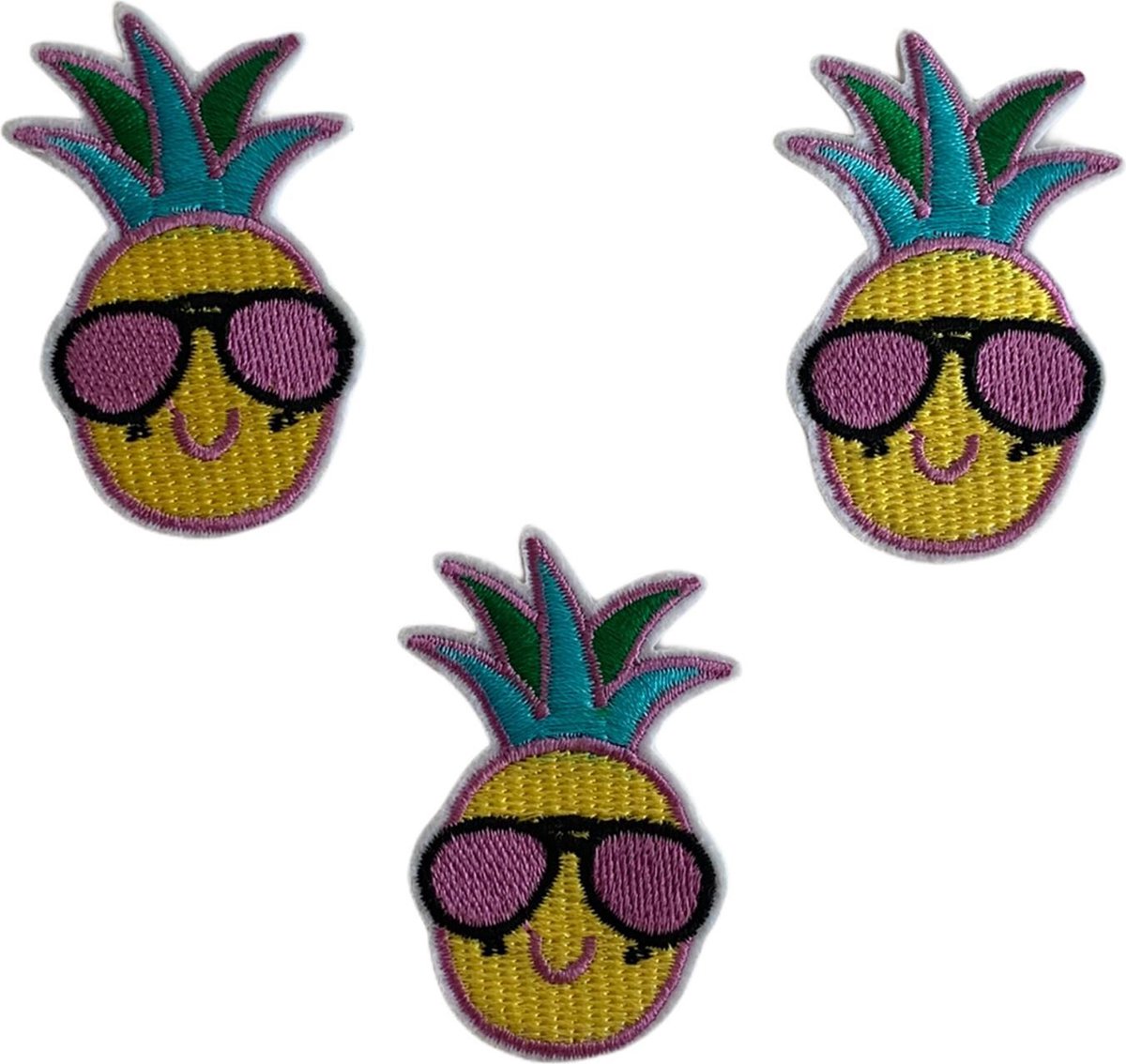 Ananas zomer strijk embleem - patch - patches - stof & strijk applicatie