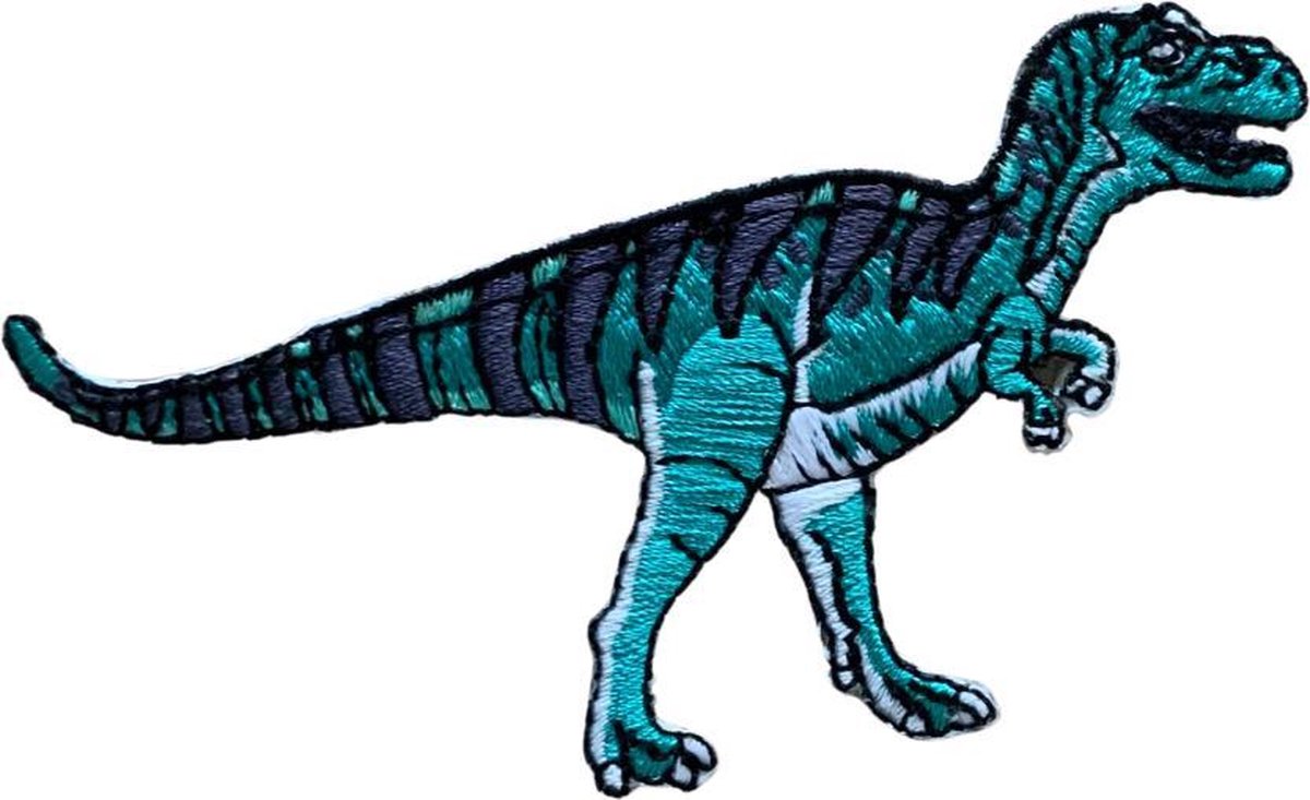DIno T-Rex strijk embleem - patch - patches - stof & strijk applicatie - groen