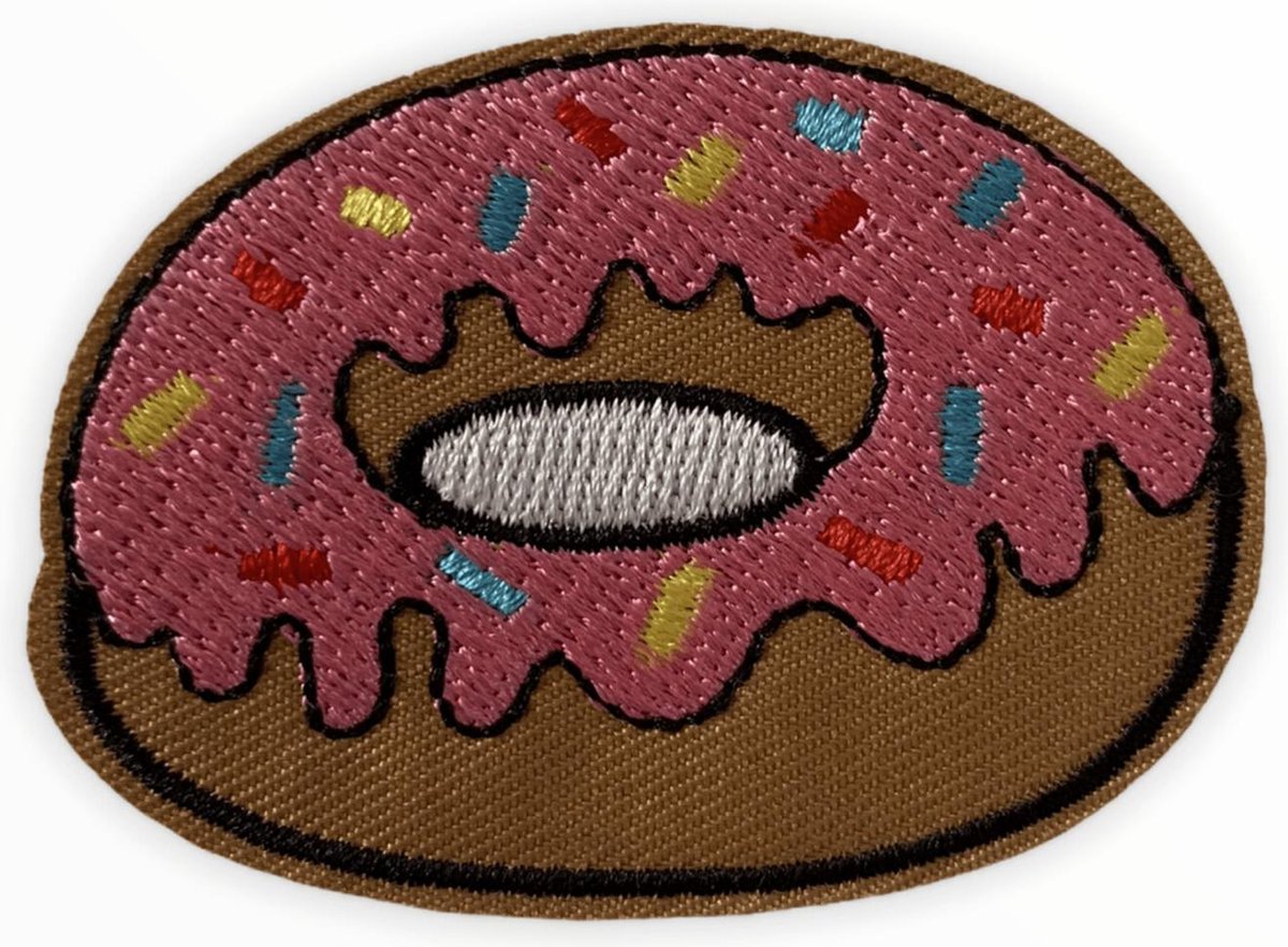Donut strijk embleem - patch - patches - stof & strijk applicatie