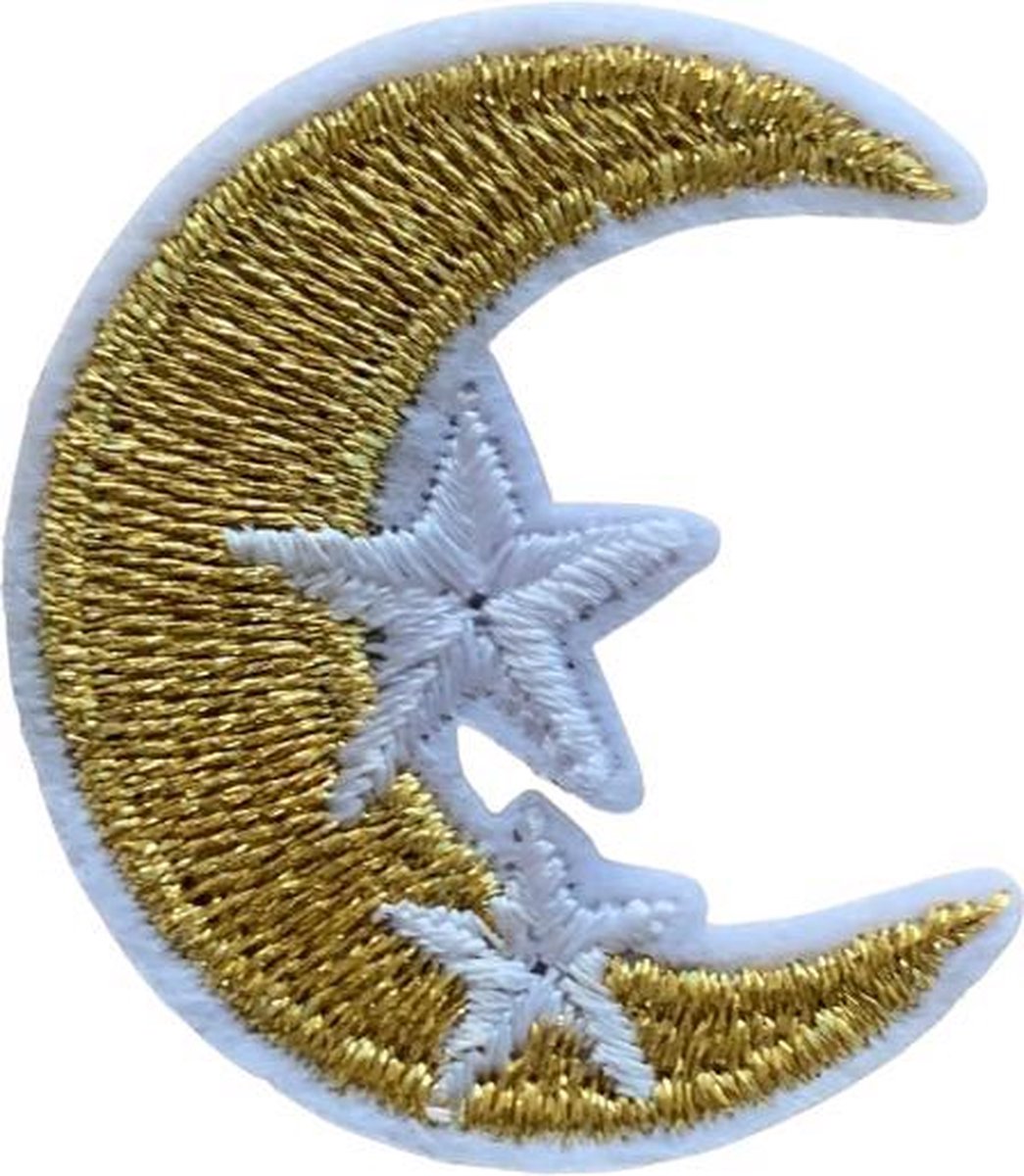 Maan en ster strijk embleem - patch - patches - stof & strijk applicatie