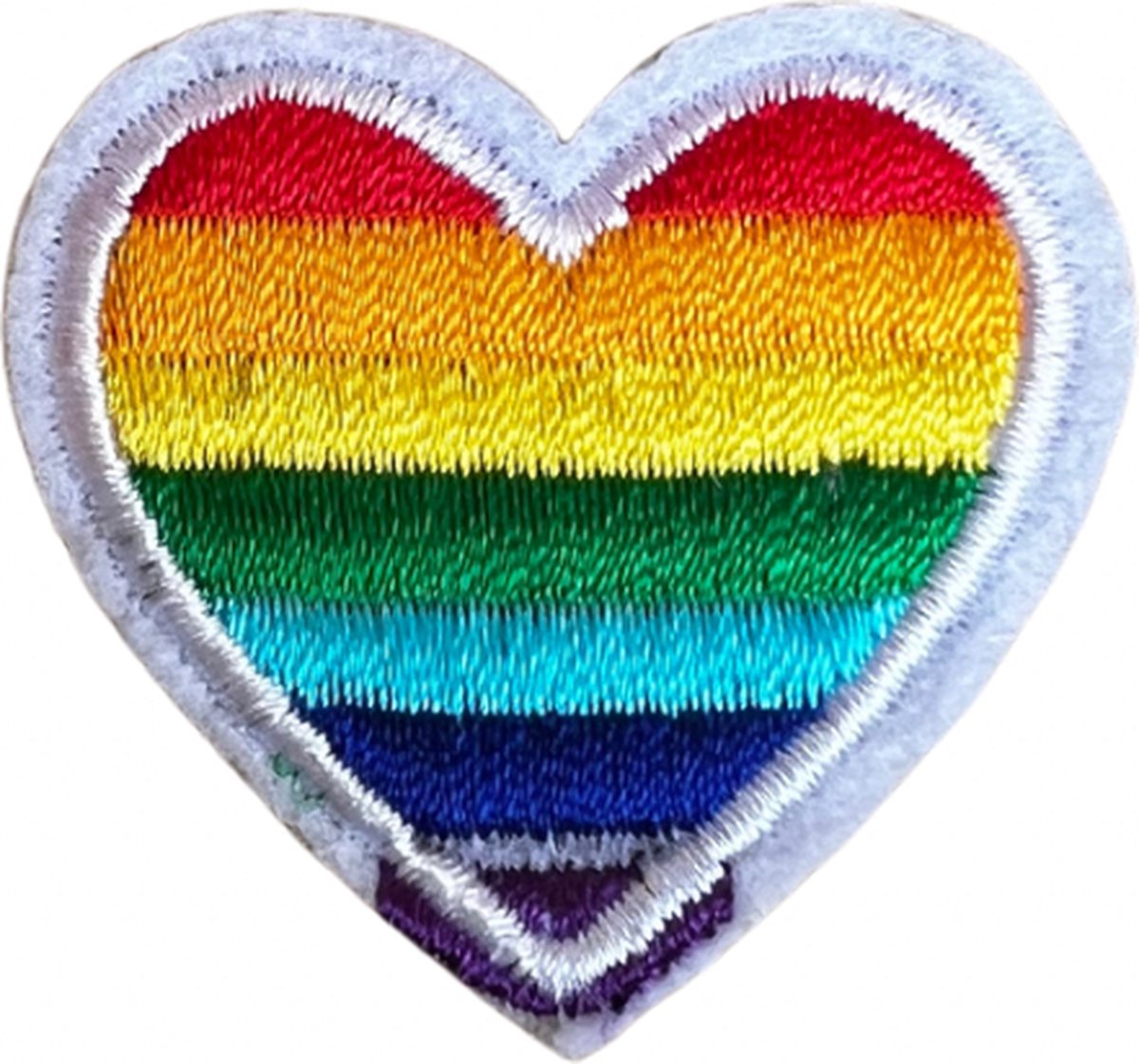 Regenboog hartje applicaties - Strijk Embleem