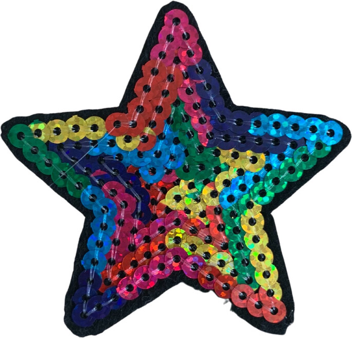 Ster pailletten strijkapplicatie strijk embleem - patch - patches - stof & strijk applicatie