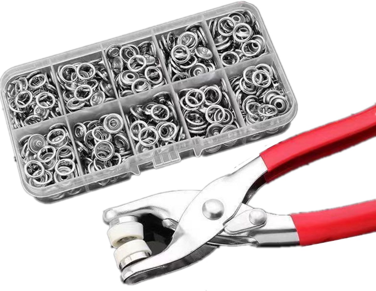 Drukknoppen met gereedschap 100 stuks 9,5 mm