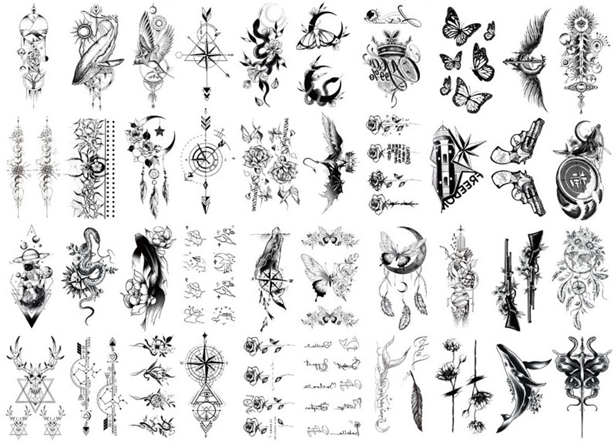 Waterdichte tatoeages / rubs, verpakking van 40