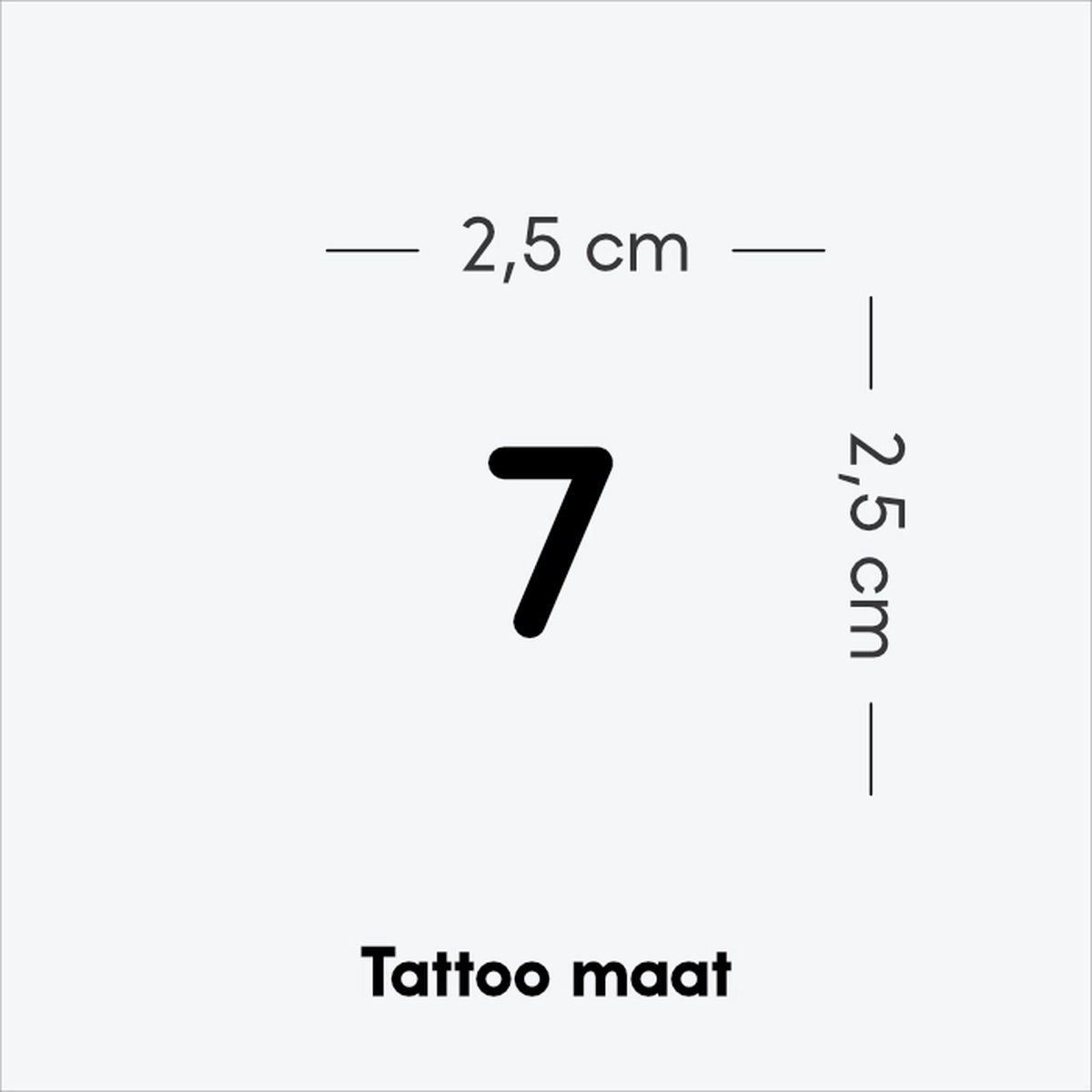 Cijfers tattoo cijfer 7 - Tijdelijke Tattoo volwassenen - Plantaardige inkt - Blijft 2 weken staan - Ink Identity