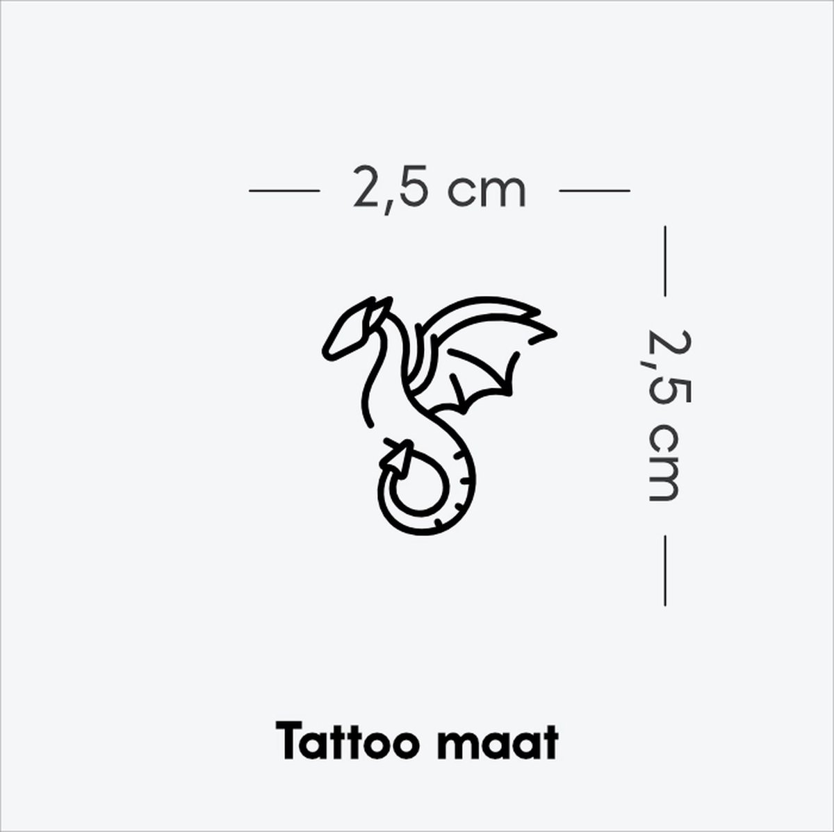 Draakje: Eeuwenoud Gefluister - Tijdelijke Tattoo volwassenen - Plantaardige inkt - Blijft 2 weken staan - Ink Identity