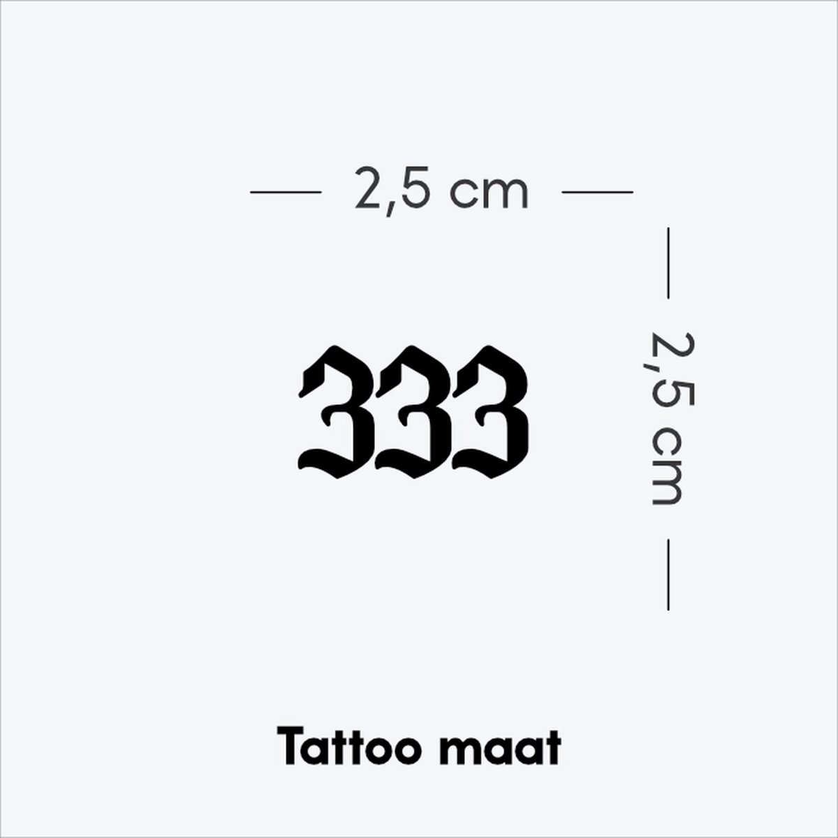 Engelengetal 333 - Tijdelijke Tattoo volwassenen - Plantaardige inkt - Blijft 2 weken staan - Ink Identity
