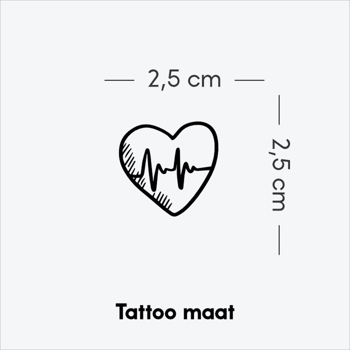 Hart vol Leven - Tijdelijke Tattoo volwassenen - Plantaardige inkt - Blijft 2 weken staan - Ink Identity