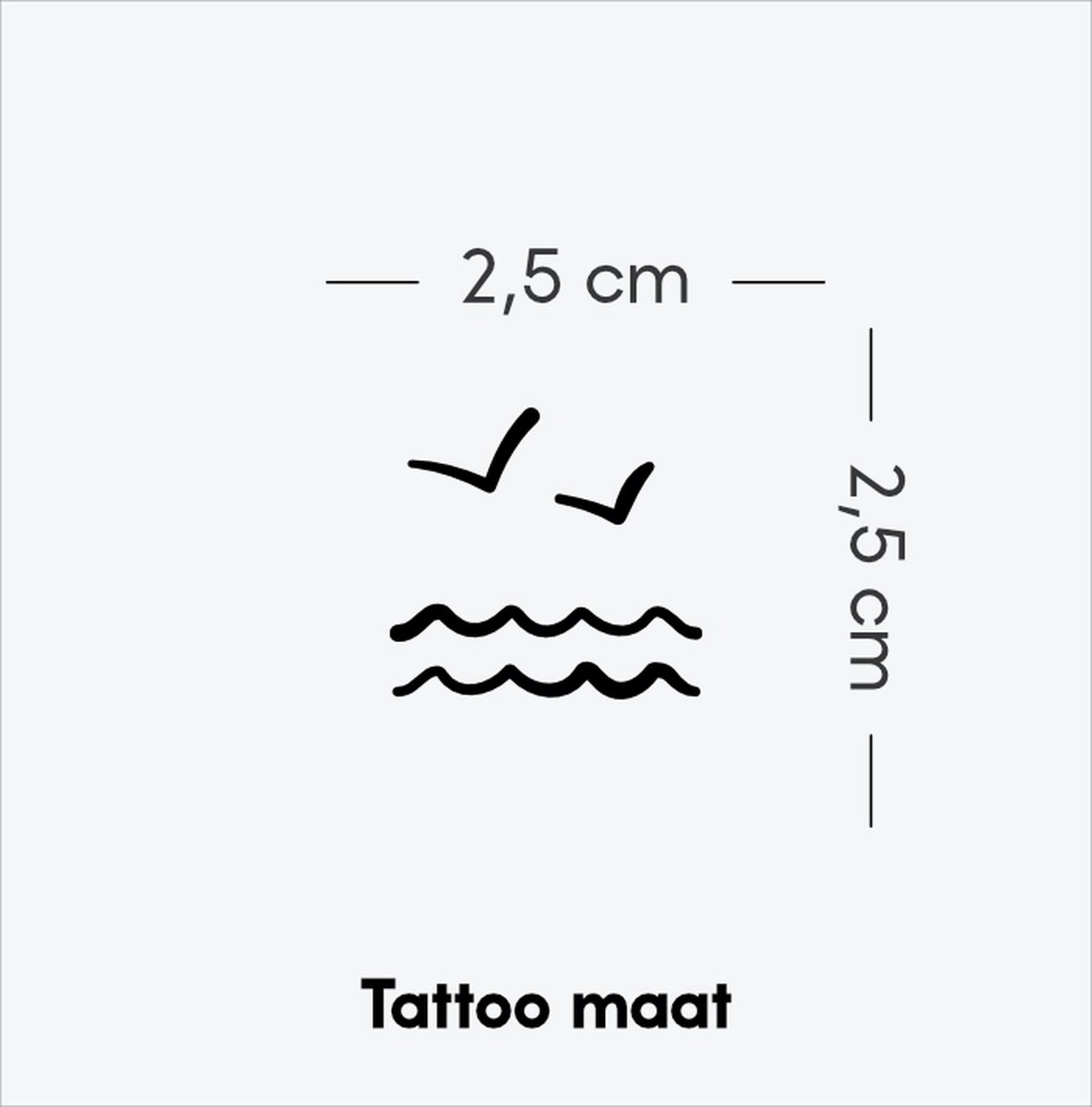 Kustlijn Verhalen: Meeuwen en Zee - Tijdelijke Tattoo volwassenen - Plantaardige inkt - Blijft 2 weken staan - Ink Identity