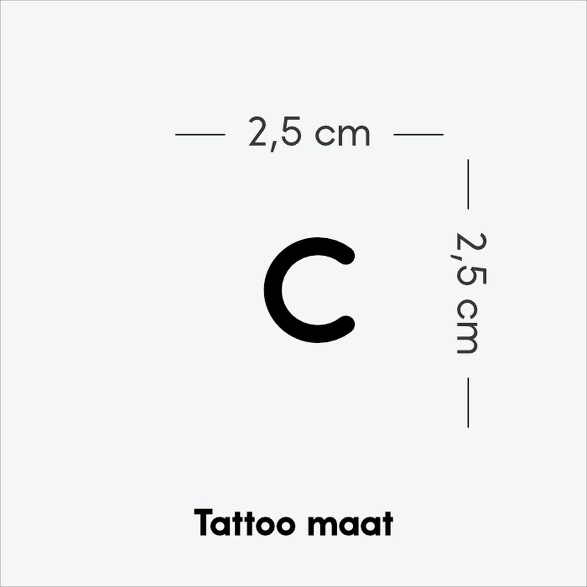 Letters tattoo grote letter C - Tijdelijke Tattoo volwassenen - Plantaardige inkt - Blijft 2 weken staan - Ink Identity