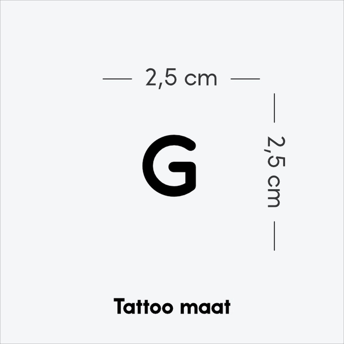Letters tattoo grote letter G - Tijdelijke Tattoo volwassenen - Plantaardige inkt - Blijft 2 weken staan - Ink Identity