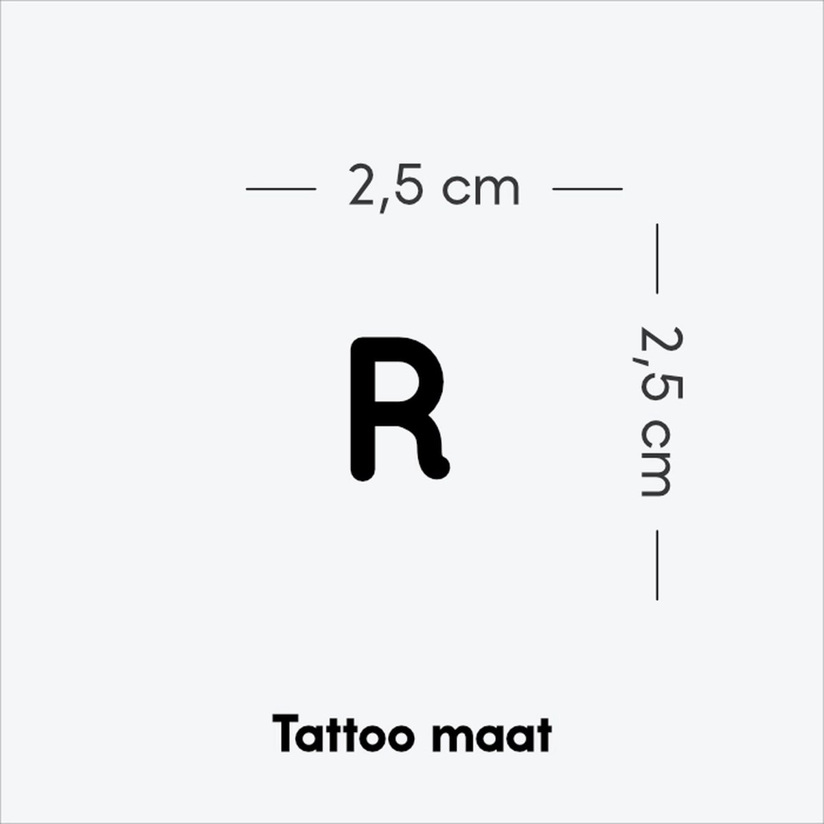 Letters tattoo grote letter R - Tijdelijke Tattoo volwassenen - Plantaardige inkt - Blijft 2 weken staan - Ink Identity