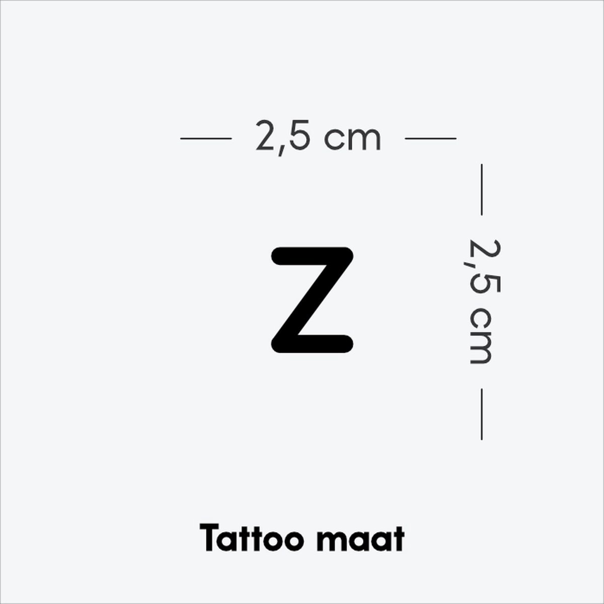 Letters tattoo grote letter Z - Tijdelijke Tattoo volwassenen - Plantaardige inkt - Blijft 2 weken staan - Ink Identity